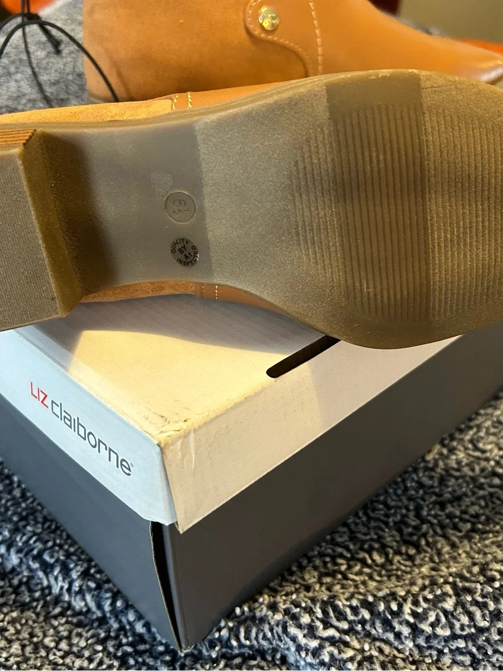 Liz Claiborne Cognac Pointed Toe Ankle Booties